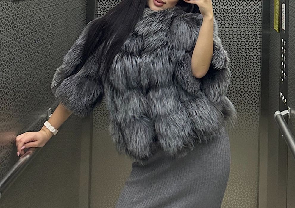 Шуба чернобурка, очень стильная шубка