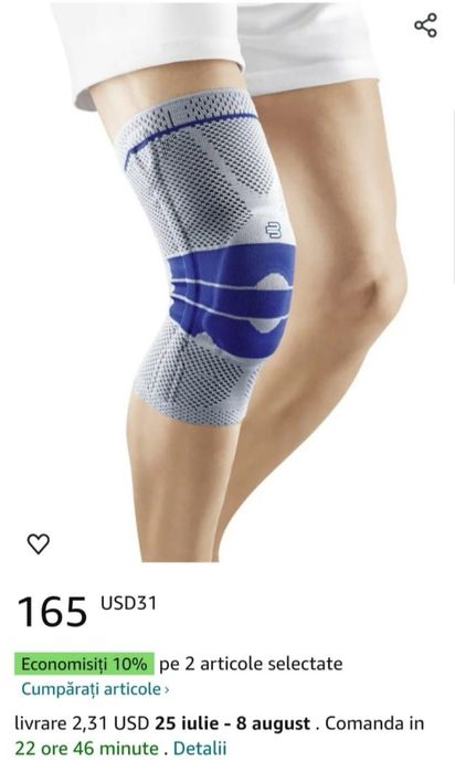 Suport genunchi Bauerfeind GenuTrain, orteza universala nr 6 unisex