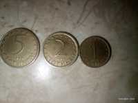 Монети moneti от 0.01,0.02 и 0.05 стотинки от рядко срещаните 1999 год