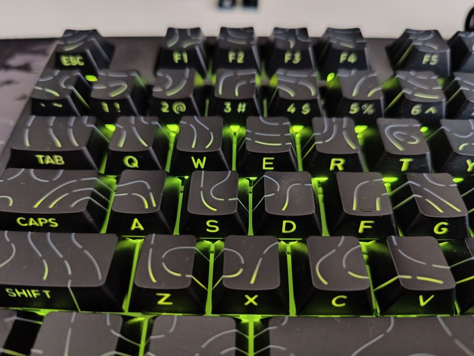 Keycaps shinethrough