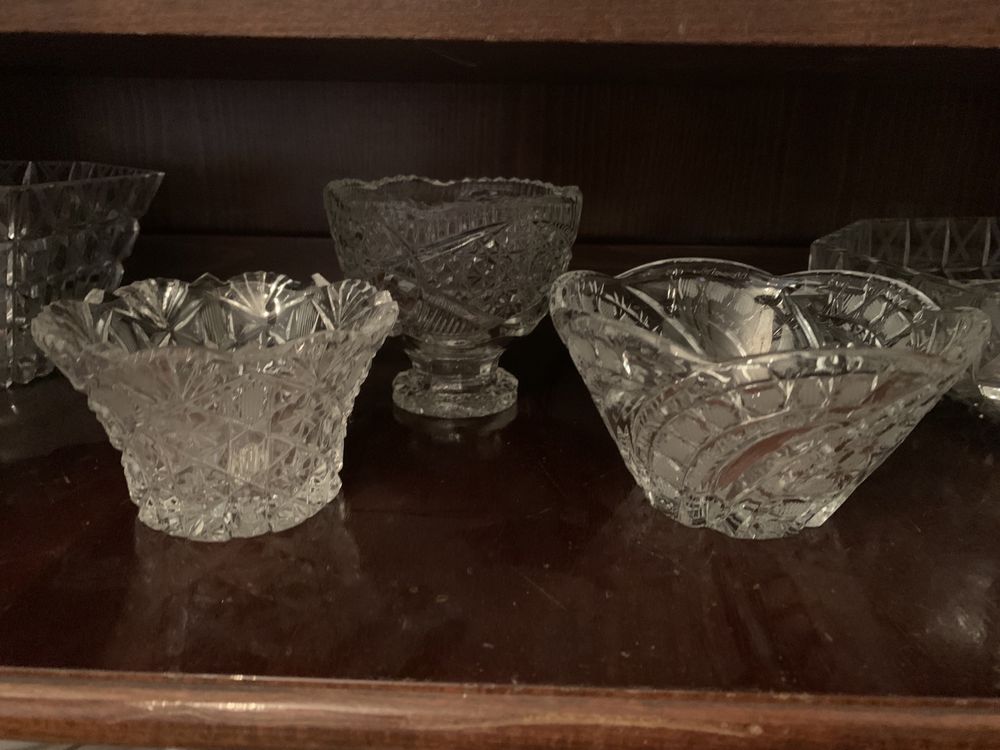 хрустальные вазы, подстаканники, стаканы