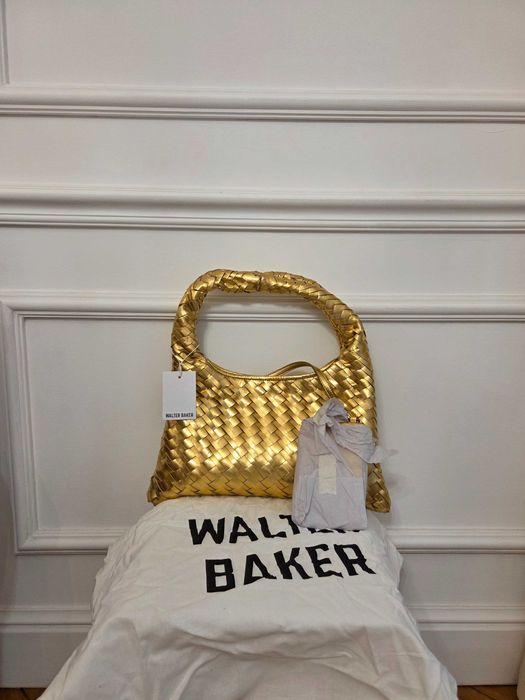Geanta piele aurie designer american Walter Baker