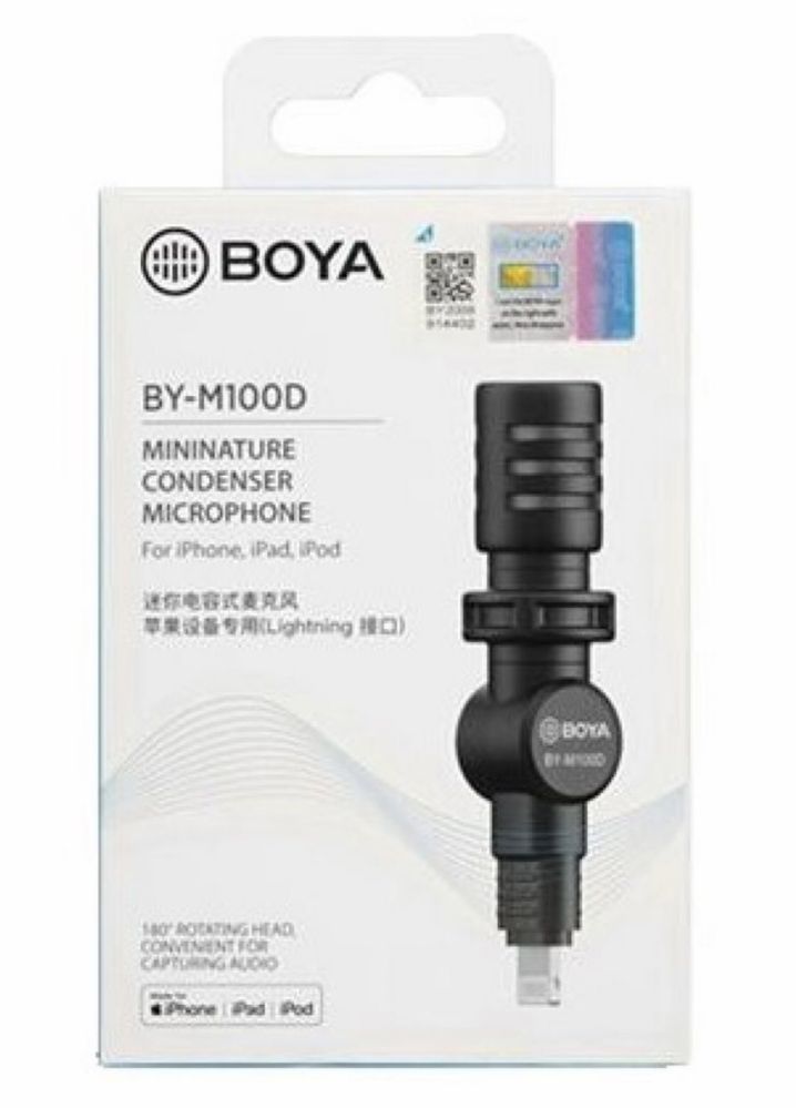 Microfon Boya pt iPhone/iPad - By M100D, negru