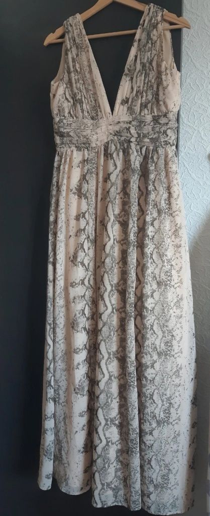 Rochie lunga animal print, voal de zi sau de seara