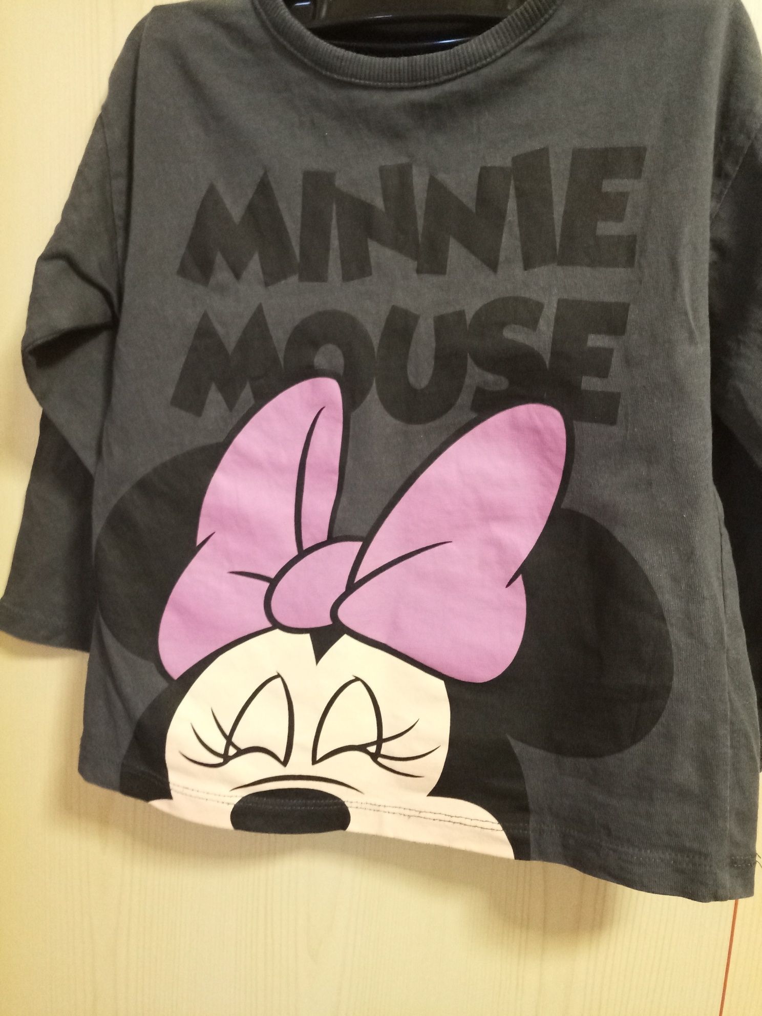 Tricou cu mânecă lungă,fete-ZARA- Minnie Mouse- 2-3 ani(98 cm)