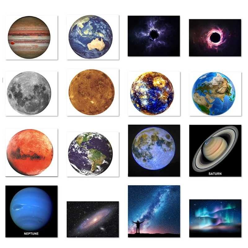 Mini proiector cu 16 diapozitive cosmice: planete + aurora boreala