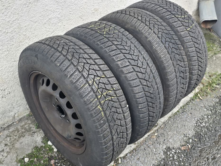 Anvelope Iarnă 195/65/R15 7mm + jante tablă R15 VW Golf /Skoda/Seat/Au