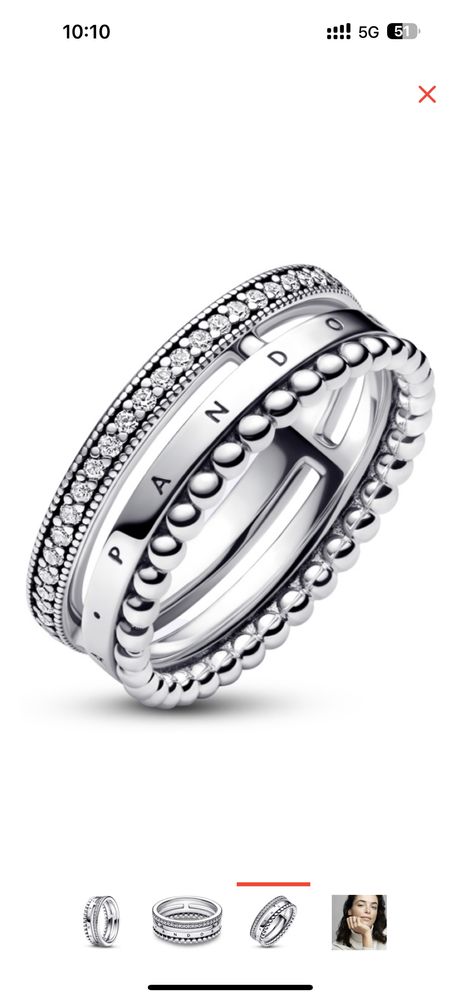 серебряное кольцо Pandora