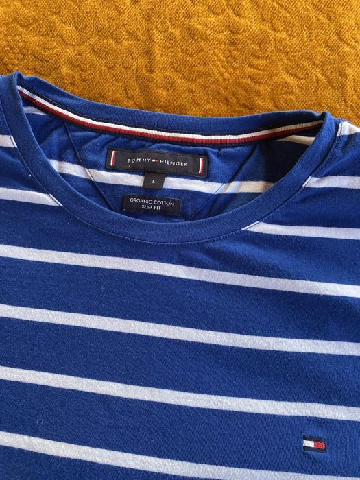 Tricou tommy hilfiger slim fit organic cotton bumbac tshirt