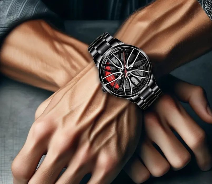 Ceas bărbați model deosebit, curea din metal + accesoriu reglaj curea