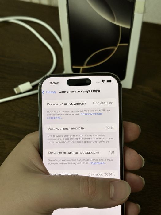 iPhone 16 pro 100% аккум(Айфон 16 про)