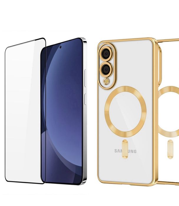 Samsung S25 S25 EDGE PLUS ULTRA - Husa Magsafe Lucioasa + Folie Sticla