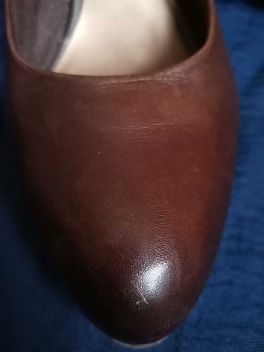 Pantofi Jana din piele naturala maro, marimea 38.5