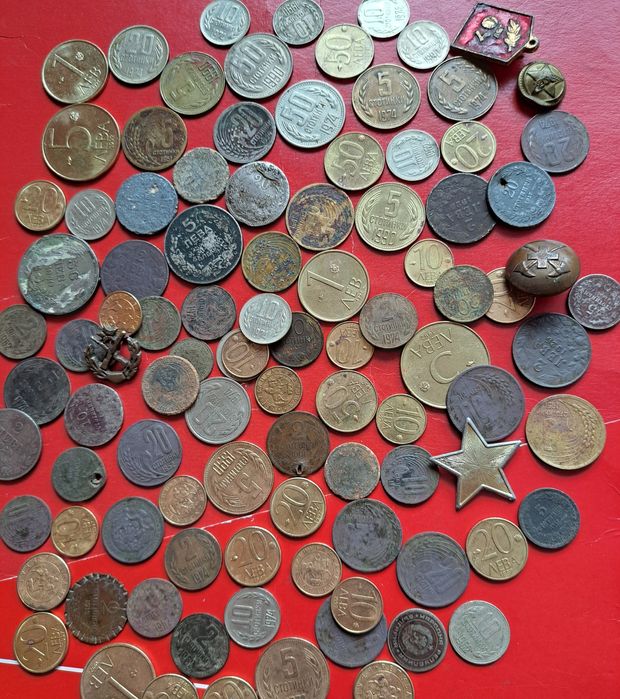 Стари български царски и соц монени , стари значки