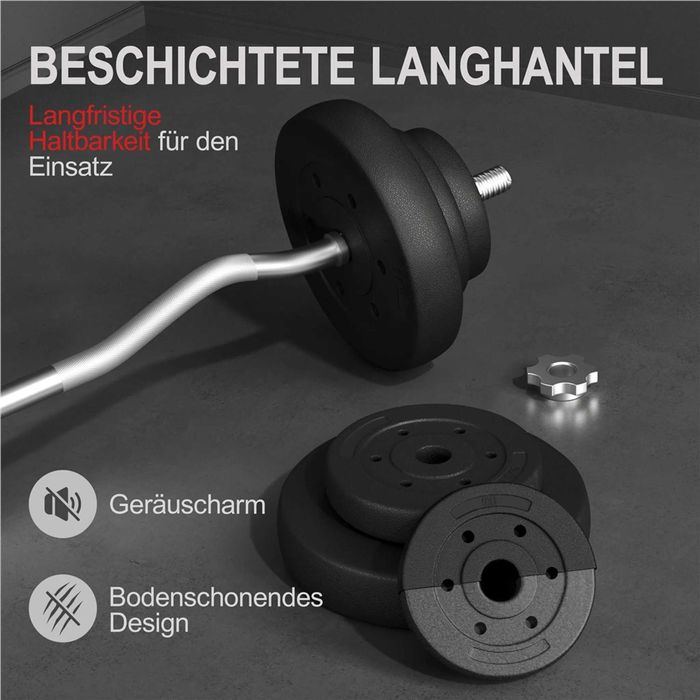 Haltera 20 kg cu bara Z si discuri ajustabile |R 614904 Black