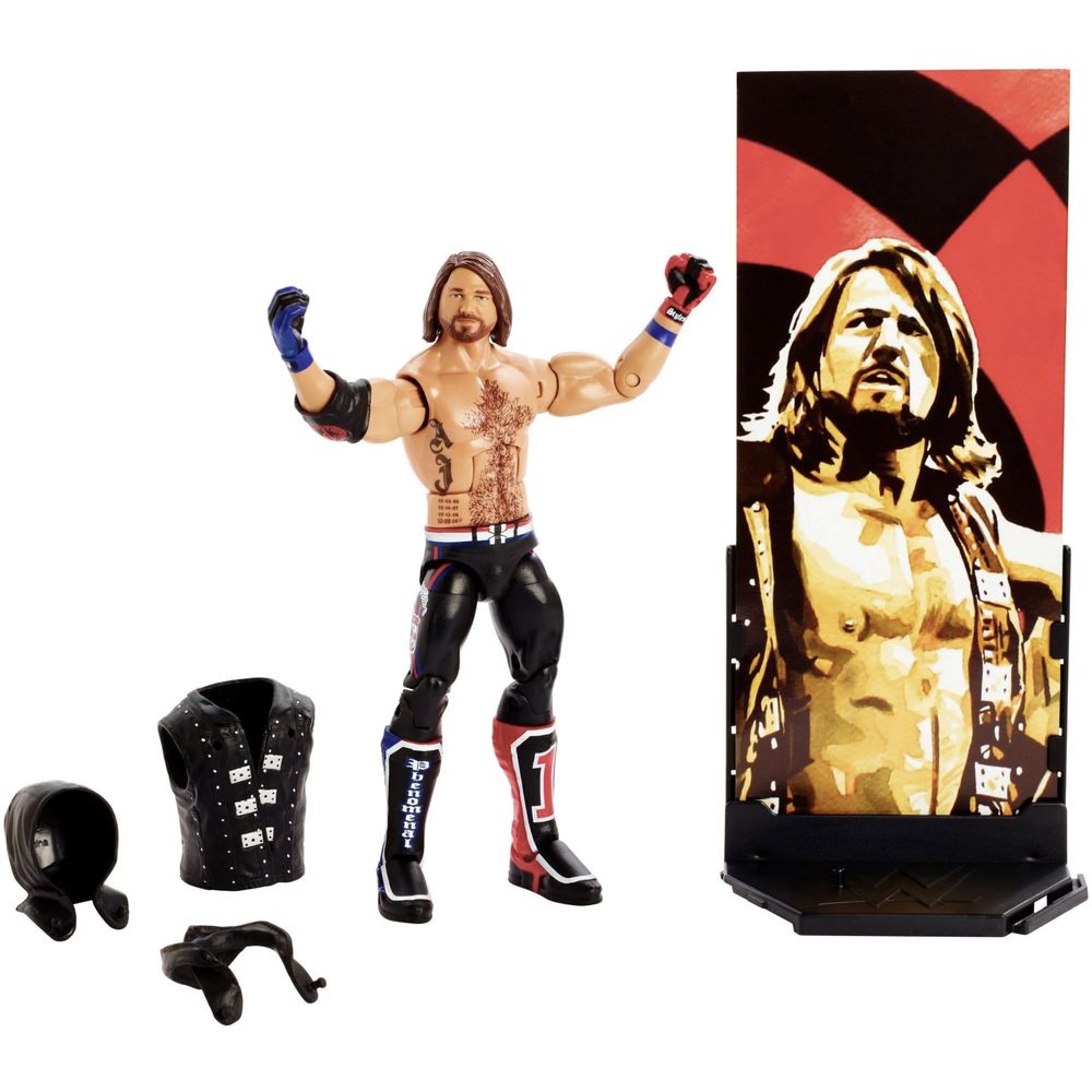 Figurina wwe wrestling Aj Styles elite series 61