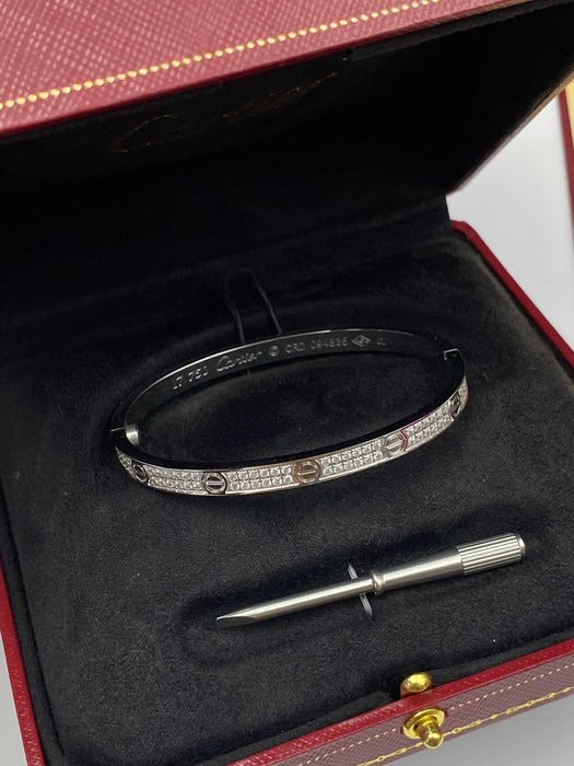 Brățară Cartier LOVE 17 White Gold 24K Slim Diamond