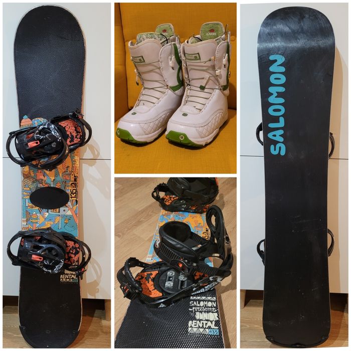 Placa snowboard Salomon 135 cu legături K2 și boots Burton 36.5