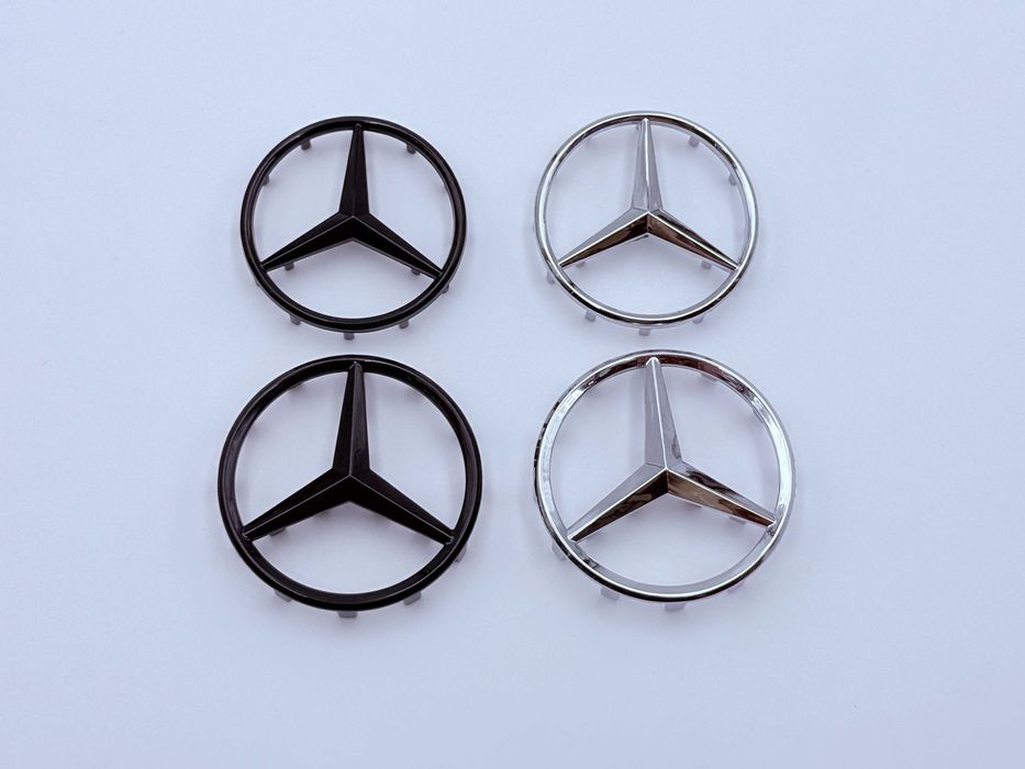 Emblema Compatibila Mercedes volan negru/crom 50/57mm