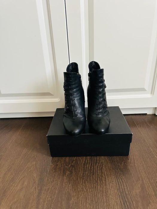 Ghete / botine , din piele Musette , negre , numarul 37