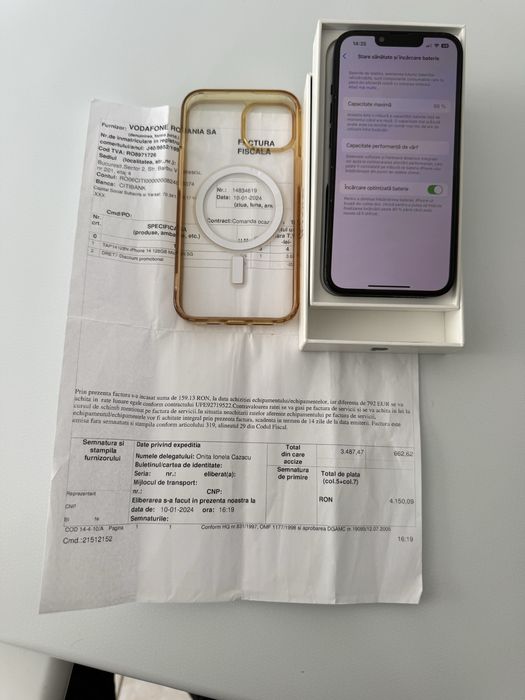 Iphone 14 black/128g factura