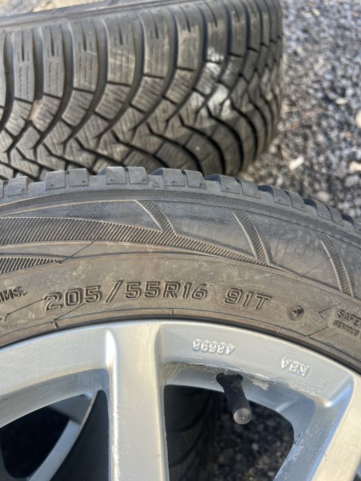 Jante aliaj vw 5x112 + cauciucuri de iarna 205 55 16