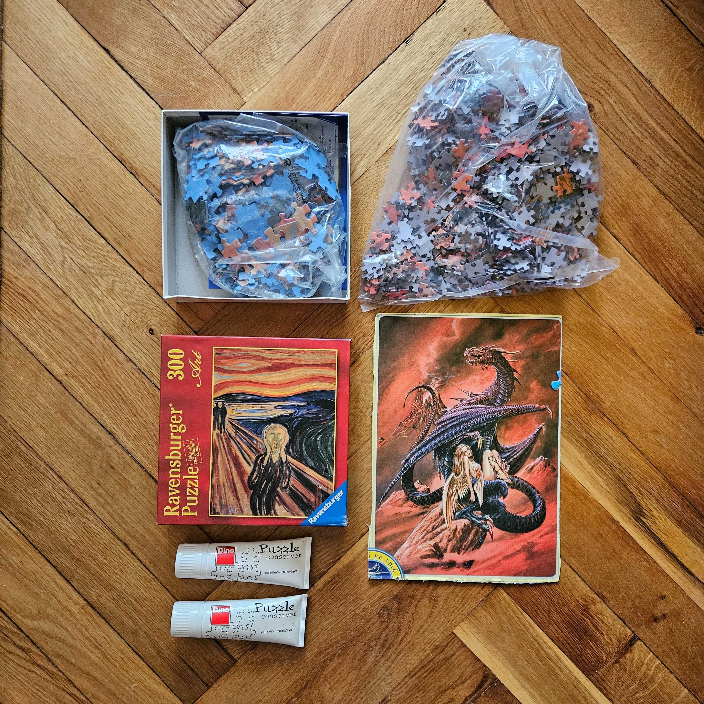 Puzzle 1000 piese dragon fosforescent the scream 300 pies ravensburger