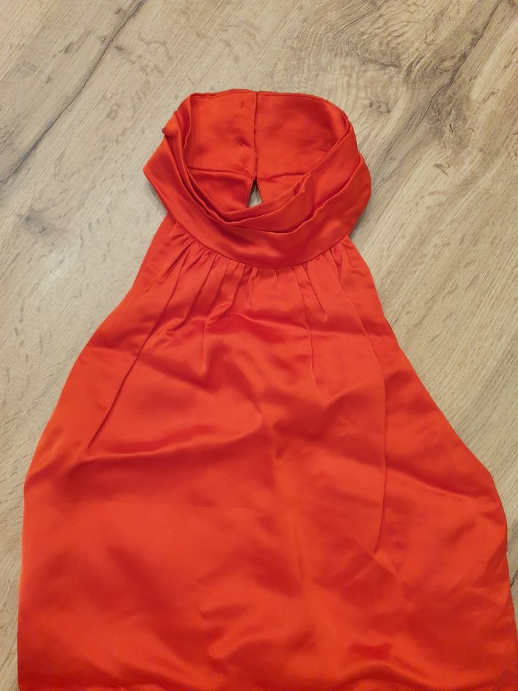 Червена дълга рокля Massimo Dutti