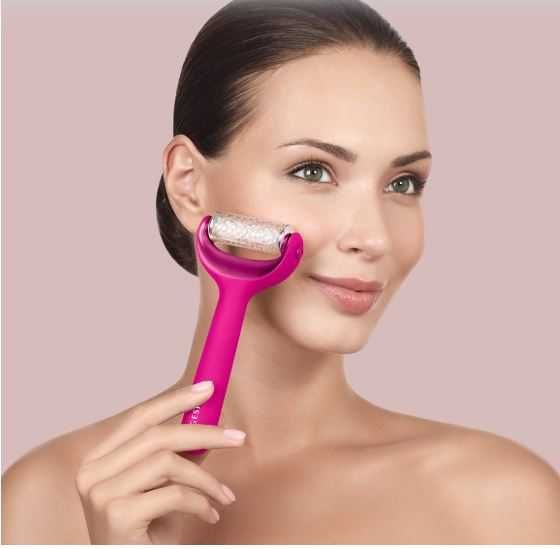Roller pentru masaj facial si corporal 8 in 1 MicroNeedle, Geske