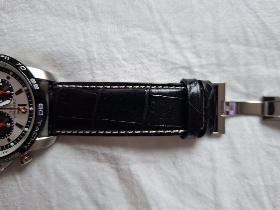 Certina - черна оригинална кожена каишка