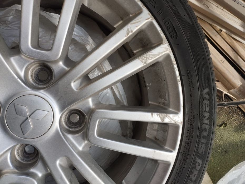 Set 4 Jante aliaj originale Mitsubishi 16" + Anvelope