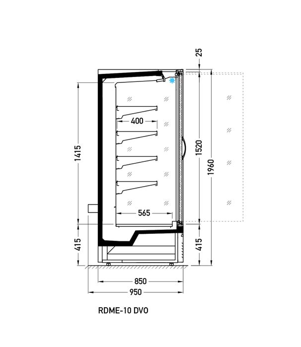 Vitrina verticala legume-fructe JBG 250 cm / NOU