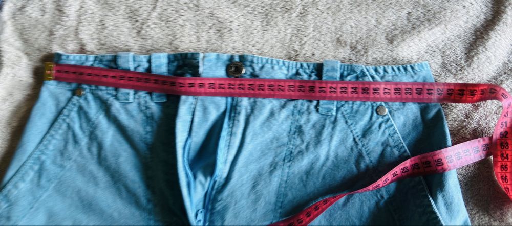 Fustă Culoare Bleu Deschis, Stil Casual/Cargo, 100% Bumbac