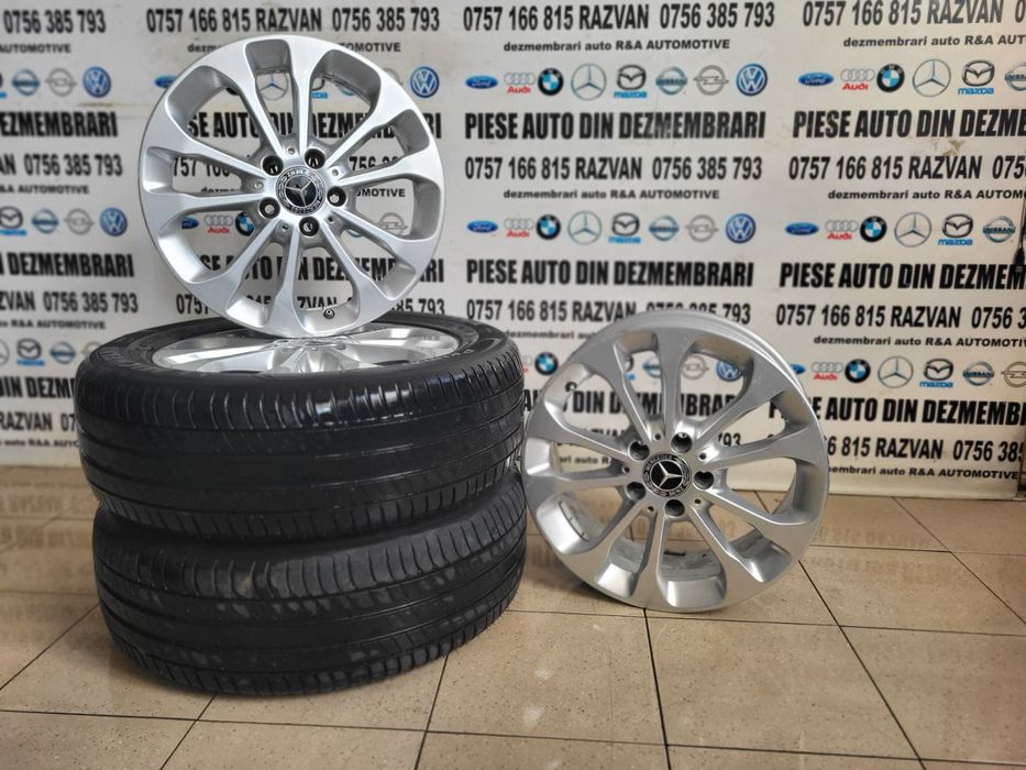 Set Jante Aluminiu R17 Mercedes C E Class A B Class Gla Cla Etc. 5x112 Cu Doua Anvelope Michelin Dot 2618 215/60R17