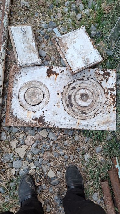 Плита печная СССР Комплект дверцы чугунная целая