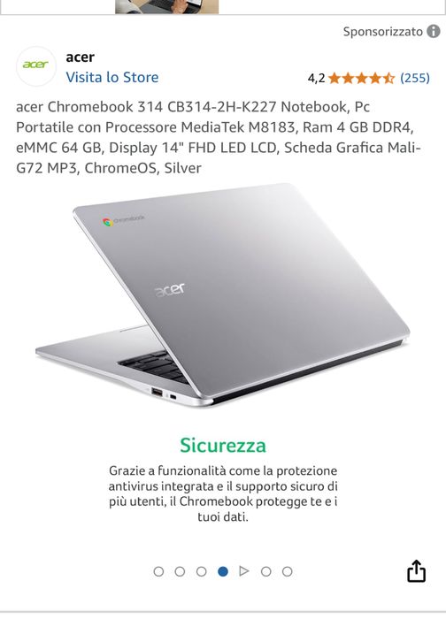 Acer Chromebook 314, 14 “ FHD, 4Gb Ram, sigilat, OCAZIE