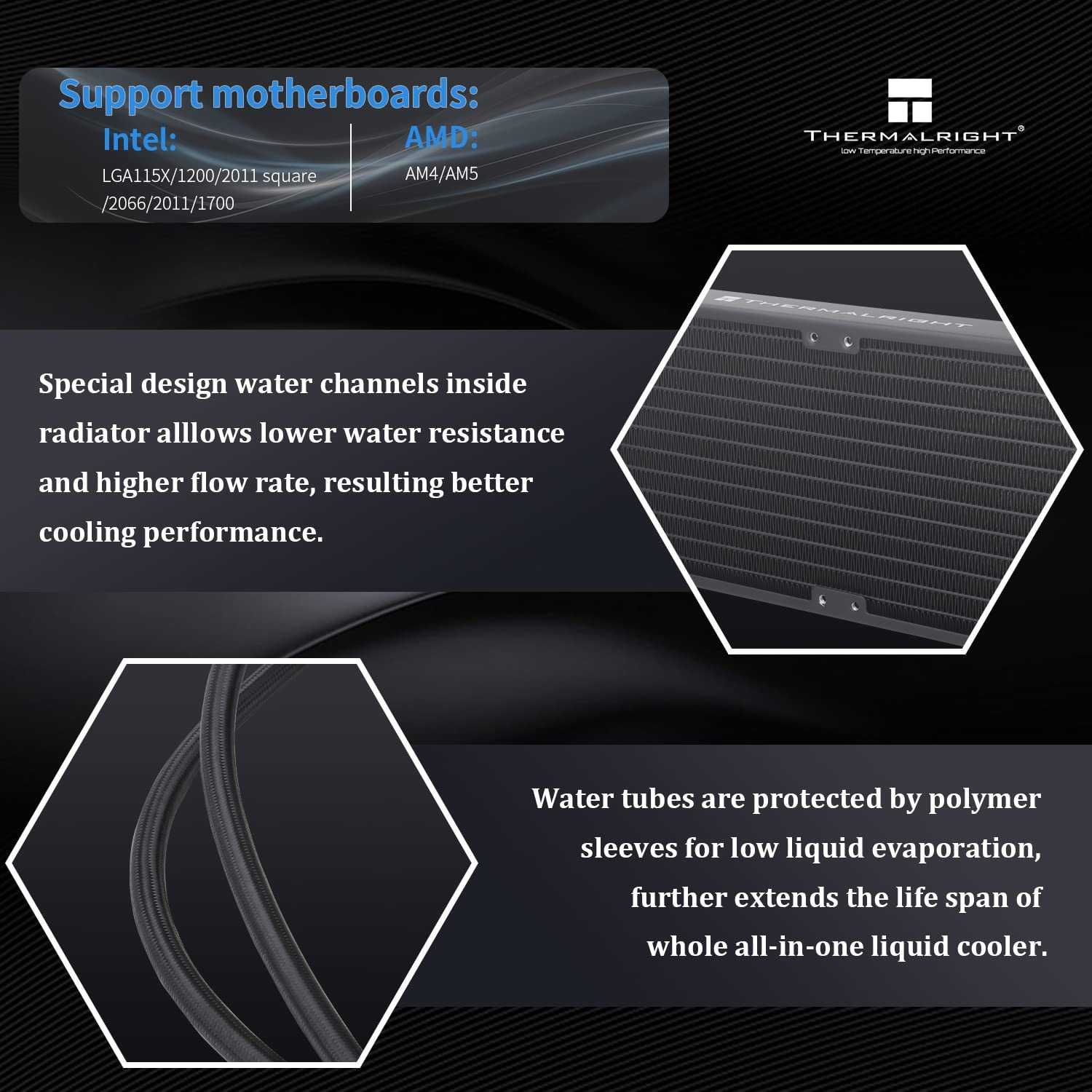 Cooler CPU Lichid Thermalright Frozen Prism360Black ARGB,PWM Intel AMD