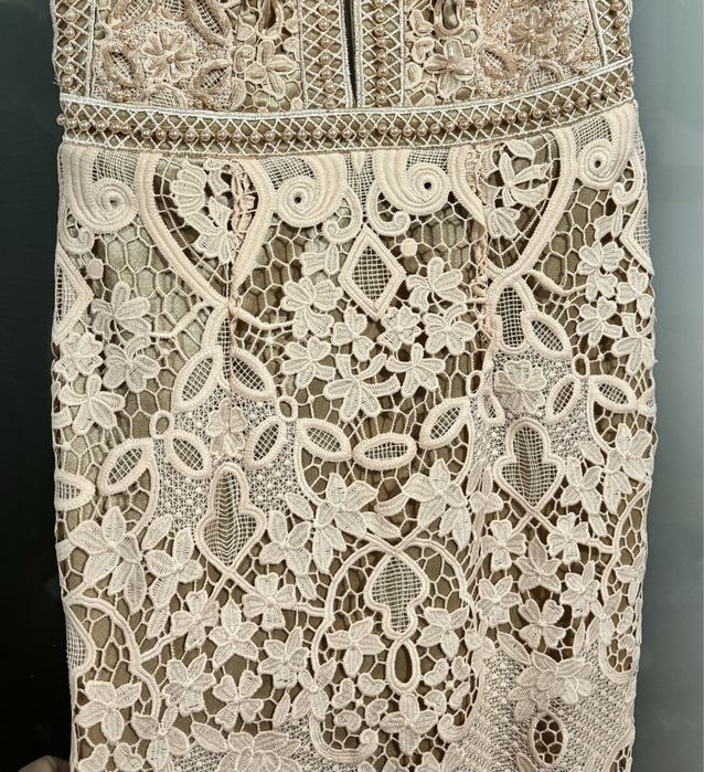 Rochie crem cu perle