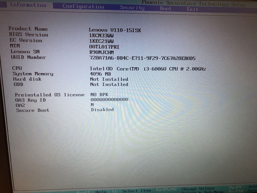 Lenovo V110-151SK 80TL intel i3-6006, 4gb ddr4