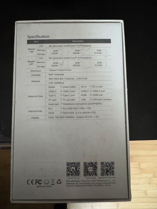 Minipc Beelink U57