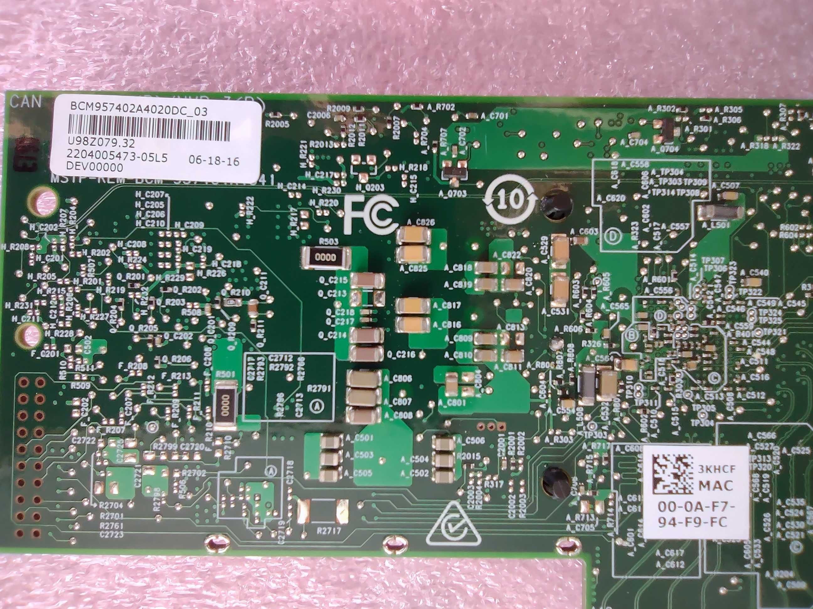 LAN Адаптер PCIe 3.0 x8 Dell 3KHCF 10Gb Eth DP SFP+ Broadcom BCM57402