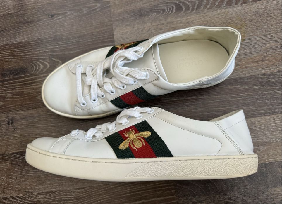 Gucci Ace Bee leather trainers