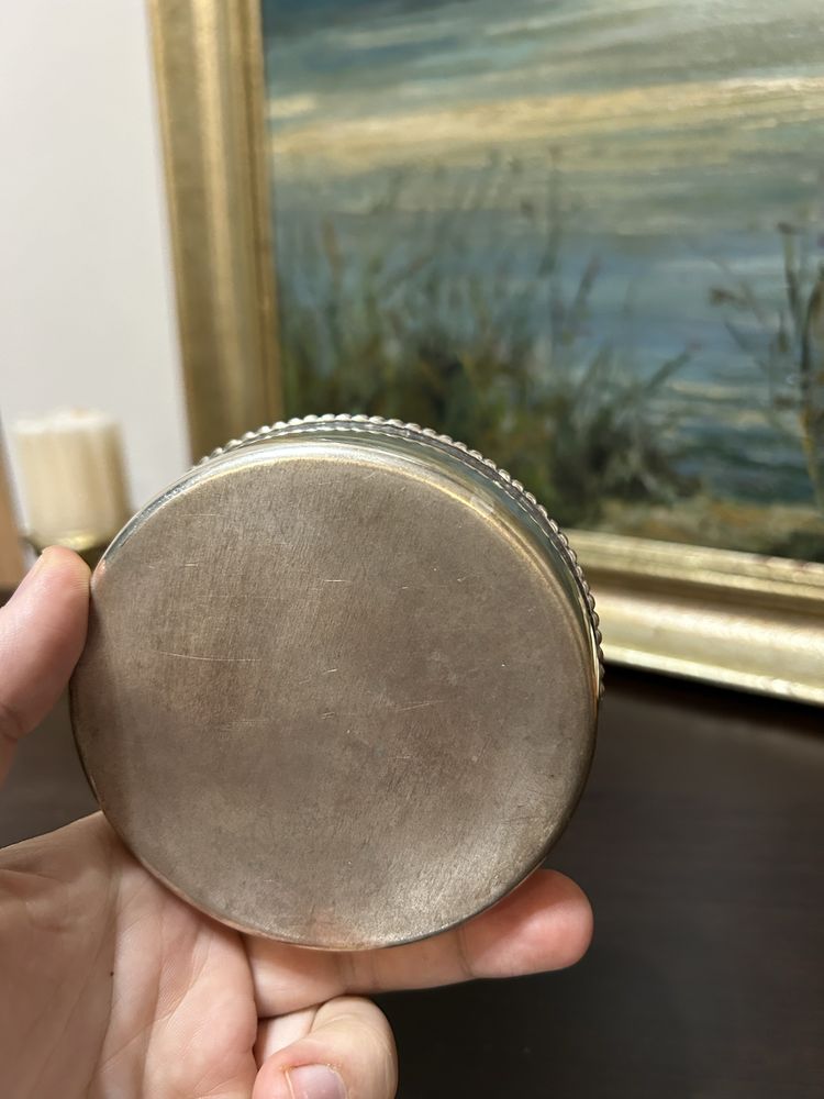 RT065 cutie de bronz argintat superb lucrata de 10cm