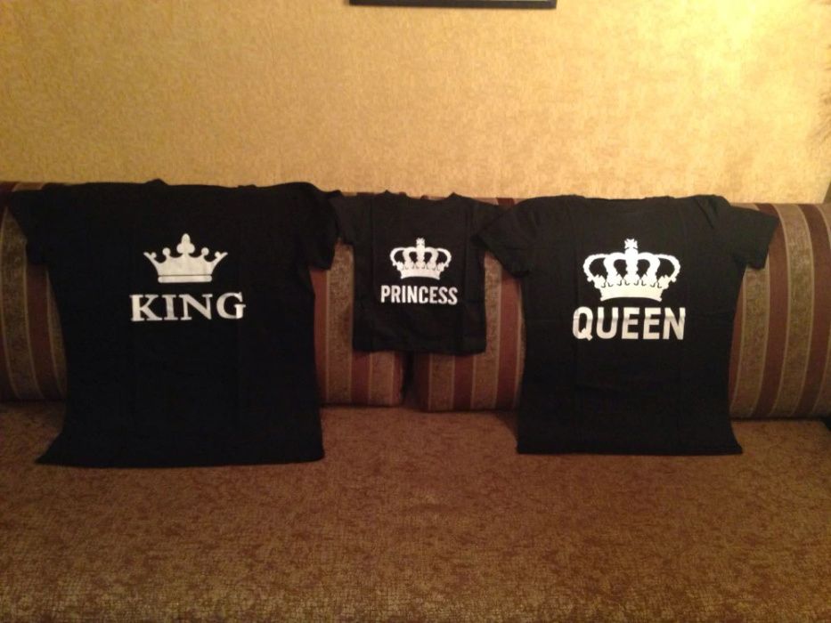 Промо цена!Тениски за семейства и влюбени двойки King & Queen