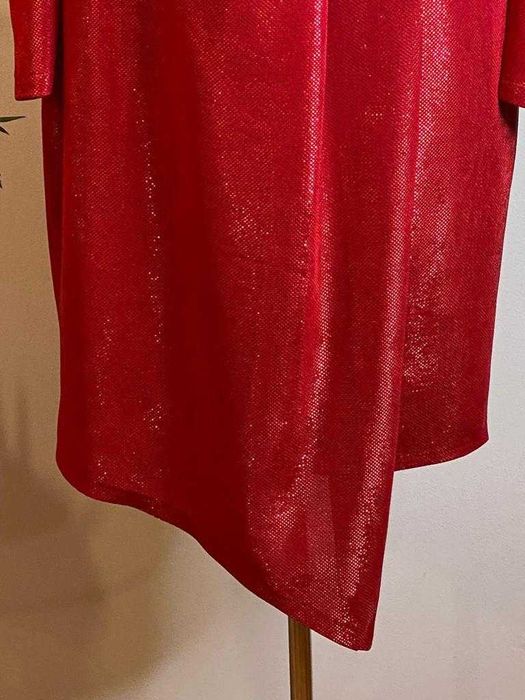 Rochie eleganta din lurex rosie