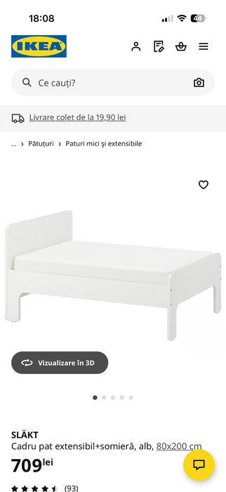 Pat copii extensibil Ikea