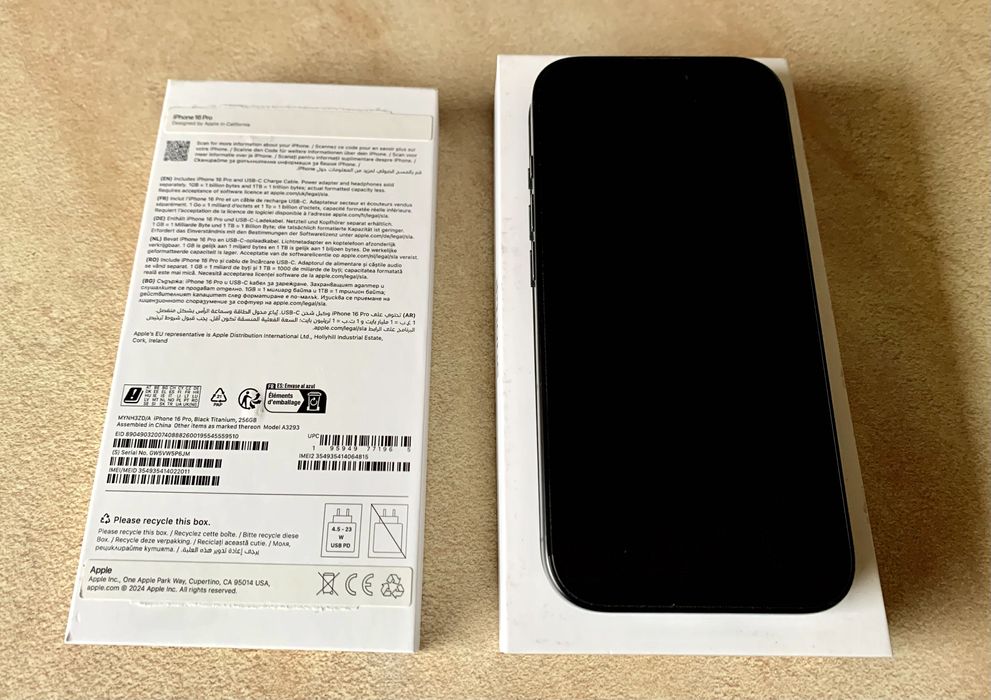 Vand iphone 16 pro 256gb full box