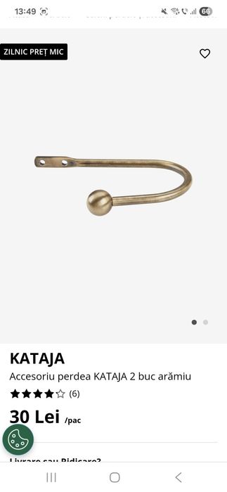 Două seturi de cârlige ptr perdele, noi