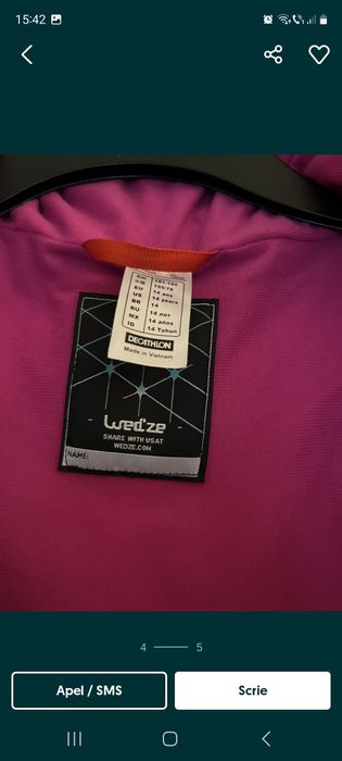 Vând geaca ski wedze fete/dama!