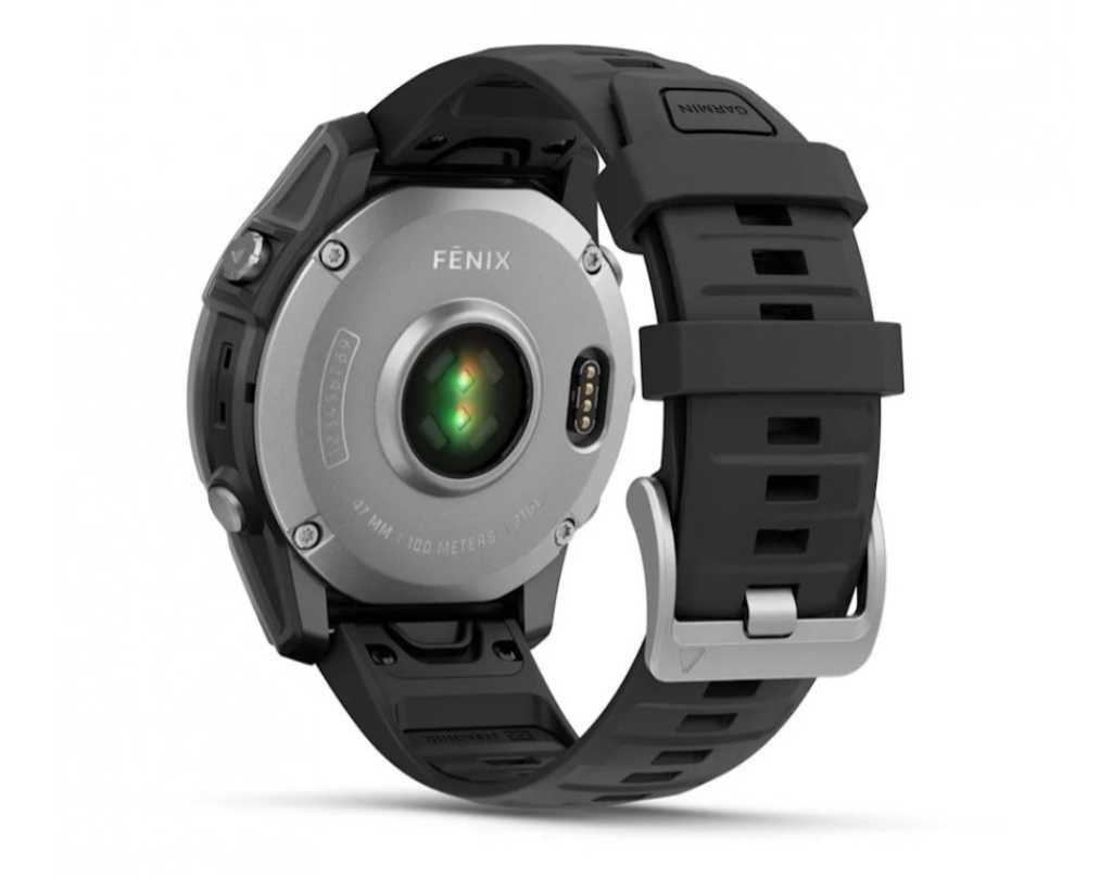 Garmin Fenix E 47 мм AMOLED Slate Gray Steel с Black силиконова каишка